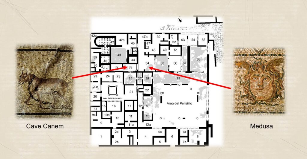 Lilibeo Experience: narrazione multimediale di un territorio 15 Particolari dell’apparato musivo dell’Insula I