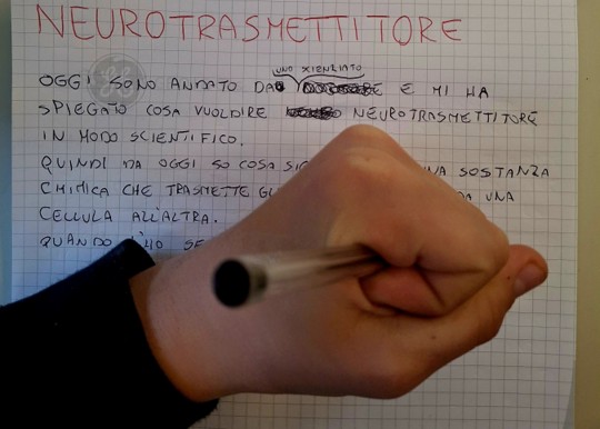 Il “blocco” dello scrittore testo neurotrasmettitore Testo parola "neurotrasmettitore"